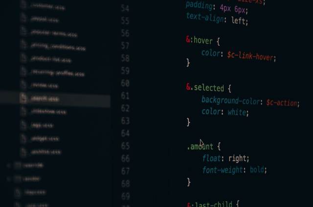 A code editor on a dark screen