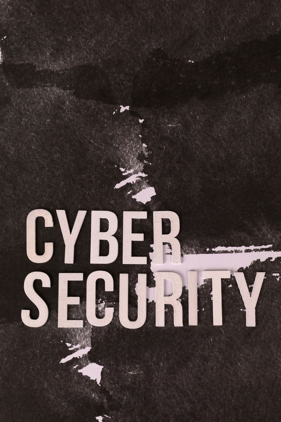 The words cyber security on a wall