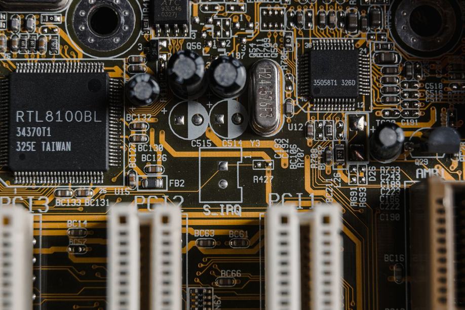 A circuit board close up